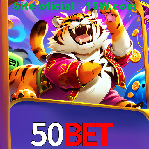 Imagem promocional da 50Bet mostrando a plataforma e suas vantagens